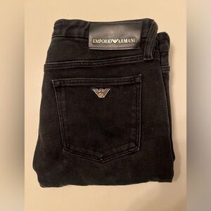 Emporio Armani Gold Series Mens Slim Fit Black Gold Jeans 6Z1J00 1D2JZ 0005